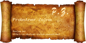 Probstner Zolna névjegykártya
